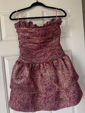 LoveShackFancy Acelin Jacquard Ruffle Mini dress